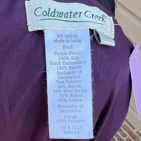 Coldwater Creek Floral Embroidered Patchwork Velvet Multi Color Sequin Jacket - Picture 8 of 9